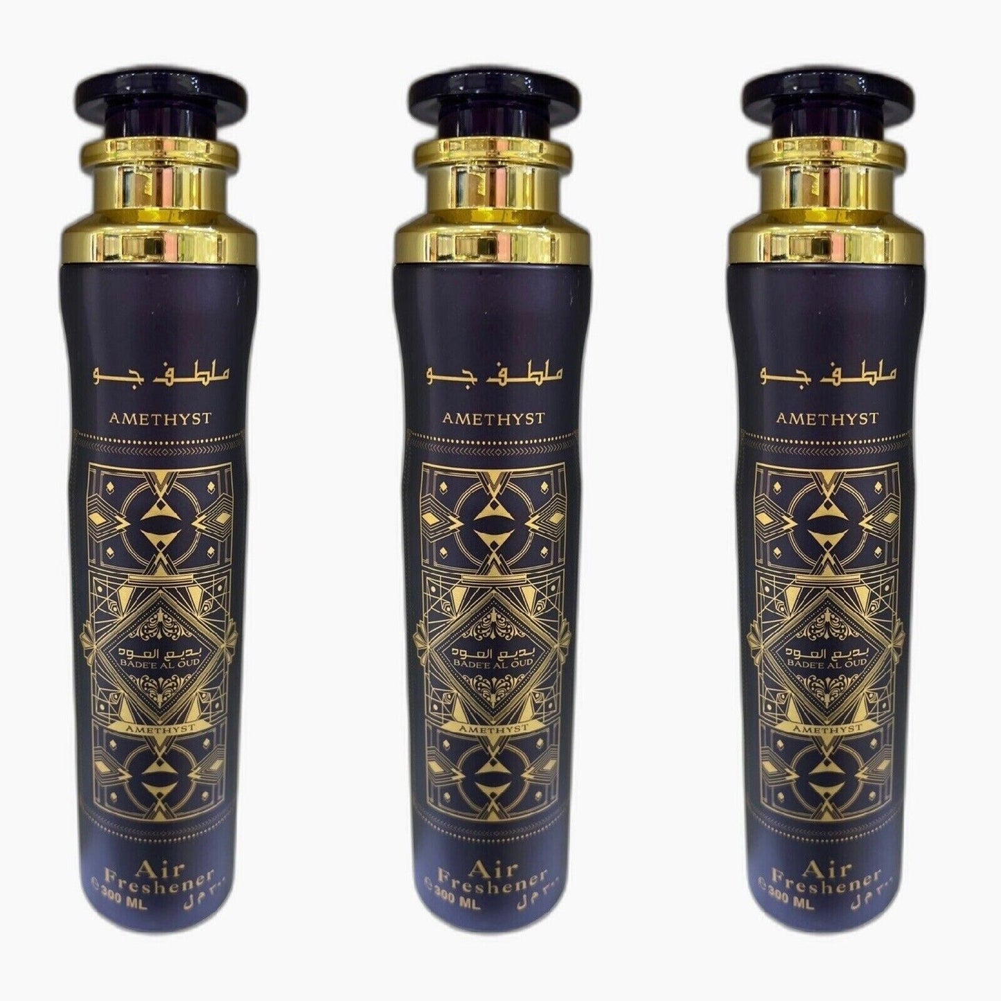Badee Al Oud Amethyst Air Freshener Bundle of 3 by Lattafa 300ml