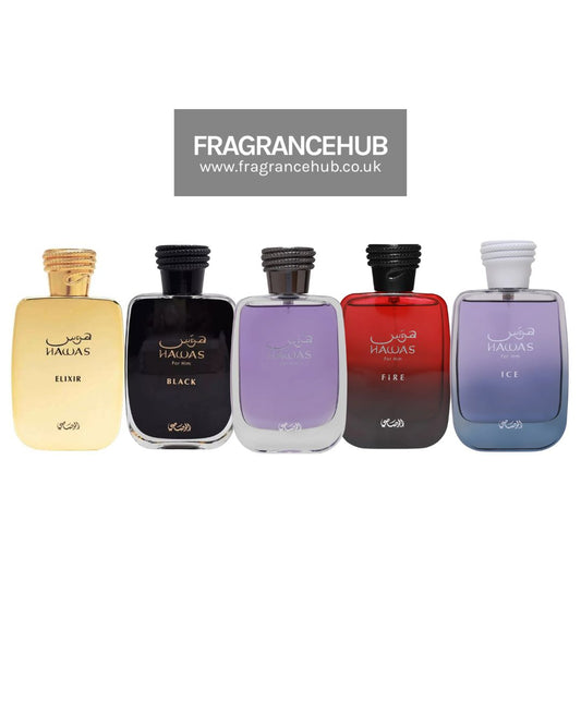 Rasasi Hawas Quintuplet Bundle (Hawas, Hawas Ice, Hawas Fire, Hawas Black, Hawas Elixir)