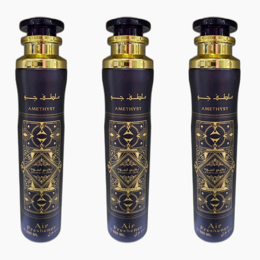 Badee Al Oud Amethyst Air Freshener Bundle of 3 by Lattafa 300ml